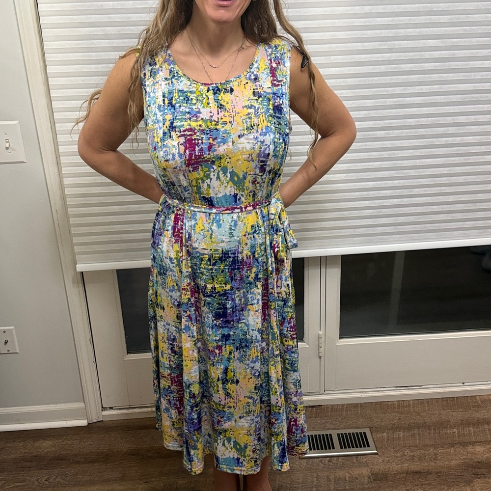 Nina Leonard - Sylvia sleeveless midi dress